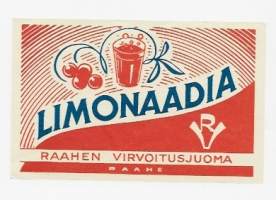 Limonaadia  - Raahen Virvoitusjuoma,  juomaetiketti