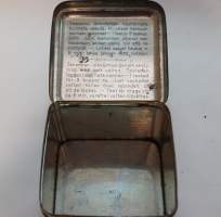 Paulig Tea  - tyhjä  peltirasia tuotepakkaus 7x9x9 cm