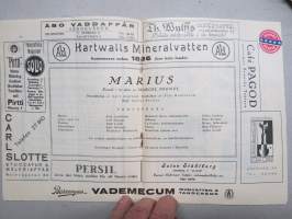 Svenska Teatern Helsingfors program spelåret 1930-31 Violen från Montmarte, Daniel Hjort, Marius, Ungkarlspappan -käsiohjelma