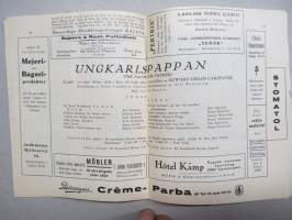 Svenska Teatern Helsingfors program spelåret 1930-31 Violen från Montmarte, Daniel Hjort, Marius, Ungkarlspappan -käsiohjelma