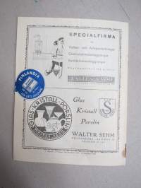 Svenska Teatern Helsingfors program spelåret 1933-34 Den spanska näktergalen, Hans nåds testamente, Vildfåglar, Polskt blod, Cyrano de Bergerac -käsiohjelma