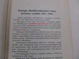 Helsingin Musiikkiopiston vuosikertomus vuodelta 1911-1912