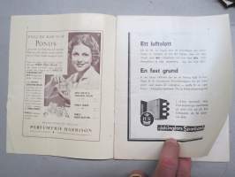 Svenska Teatern Helsingfors program spelåret 1935-36 Lilla Helgonet, Plats för ungdomen!, Jungfruburen, Agamemnon, Sockenskomakarna -käsiohjelma