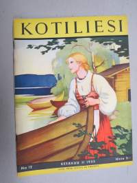 Kotiliesi 1935 nr 12, kansikuva Martta Wendelin, Iso tietosanakirja, Suomen järvistä ja niiden rannoista, Karjalaisten häitten itkuvirsistä, Neulevaatteet, ym.