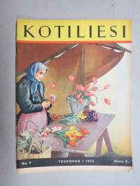 Kotiliesi 1935 nr 9 1.5.1935, Kansi Martta Wendelin,Lapset luontoa rakastamaan, Pienasuntonäyttely mm. Artek-kalusteita, Hedelmäpuut, Virkistyslomat, ym.