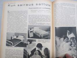 Kotiliesi 1935 nr 7, 1.4.1935 Kansi Martta Wendelin, Kenkämallistoa, Ellinor Ivalo koti, Muutama sana sterilisoimisesta ja -laista, Sairashuone ja -vuode, ym.