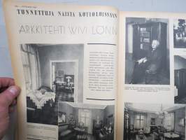 Kotiliesi 1935 nr 6, kansikuva Martta Wendelin, Mikä on ihmiselle tärkeintä elämässä?, Perheenemäntä kotiapulaisensa työnjohtajana, Työhulluus, Kultatähkäpäivä!, ym.