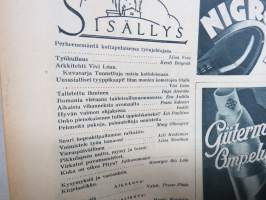 Kotiliesi 1935 nr 6, kansikuva Martta Wendelin, Mikä on ihmiselle tärkeintä elämässä?, Perheenemäntä kotiapulaisensa työnjohtajana, Työhulluus, Kultatähkäpäivä!, ym.