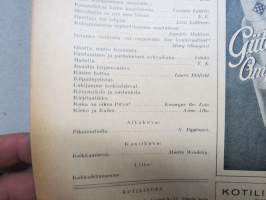 Kotiliesi 1935 nr 2, 15.1.1935, Kansi Martta Wendelin, Runsaasti kuvia, mainoksia  ja artikkeleita, Vuoden 1935 ajankuvaa. Rauman pitsinnyplääjät