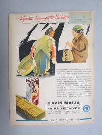 Kotiliesi 1935 nr 2, 15.1.1935, Kansi Martta Wendelin, Runsaasti kuvia, mainoksia  ja artikkeleita, Vuoden 1935 ajankuvaa. Rauman pitsinnyplääjät