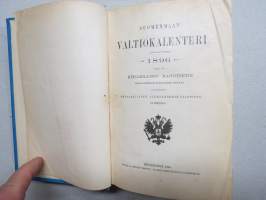 Suomenmaan Waltio-Kalenteri (valtiokalenteri / statskalender) 1896