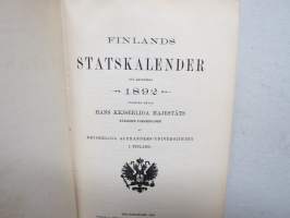 Finlands Stats-Kalender (Statskalender) 1892
