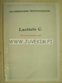 Valtiorikosasiain tiedusteluosaston Luettelo C (Etsintäkuulutetut kovemman luokan punakaartilaiset 15.10.1918 tilanne noin 3 400 henkilönimeä) -näköiskopio