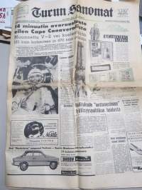 Turun Sanomat 1961, 6.5.1961, 14 minuutin avaruslento Cape Canaveral - muunneltu V2-raketti - Alan Shepard, Turkuun valmistuneita kerrostaloja