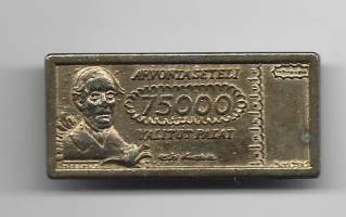 Arvontaseteli 75 000  plaketti 20x40 mm