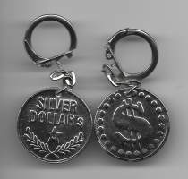 Silver Dollar avaimenperä  mitali 30 mm