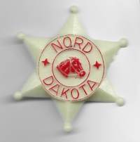 Nord Dakota Lasten leikki Seriffin tähti muovia   -  rintamerkki  neulamerkki