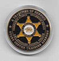 Los Angeles  Sheriff´s office - 2007  challenge coin / haastekolikko 40 mm pillerissä  värimetalli Proof kiiltolyönti 40 mm