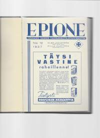 Epione 1937 - Suomen Sairaanhoitajanyhdistys / Sjuksköterskeföreningen i Finland, suomen- ja ruotsinkielinen jäsenlehti -sidottu vuosikerta