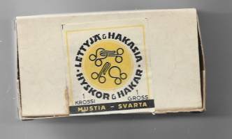 Lettyjä &amp; Hakasia, mustia koko N:o 3, 1 krossi = 144 kpl  alkuperäinen tuotepakkaus   11 x 6 x 2,5 cm