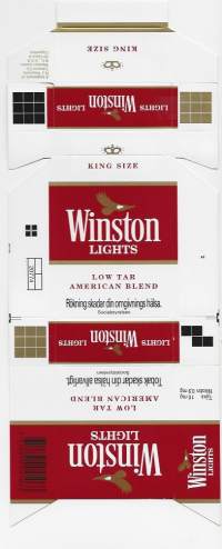 Winston  Lights  -  käyttämätön aihio koottava tupakka-aski toimitus kirjeenä