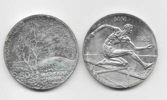 50 markkaa EM 1983 - juhlaraha hopeaa