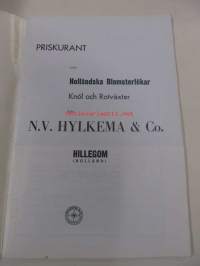 Priskurant - Hylkema &amp; Co.  Blomsterlöksodlingar &amp; Export - Hillegom (Holland)