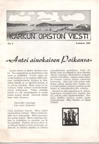 Karkun Opiston Viesti joulukuu 1960 n:o 4