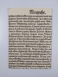 Suomen kirjallisuuden varhaisvaiheet keskiajalta 1640-luvulle