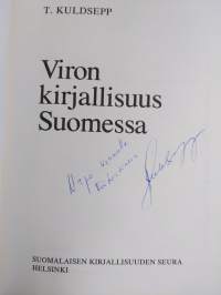 Viron kirjallisuus Suomessa (tekijän omiste, signeerattu)
