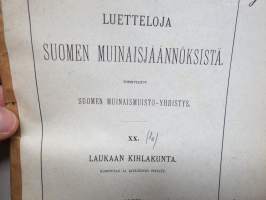 Luetteloja Suomen muinaisjäännöksistä XX (jälkimmäinen osa) - Laukaan kihlakunta, Karstula ja Kivijärvi