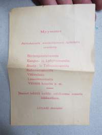 Naantalin Osuusliike r.l. Naantali 1942 -kuittilomake