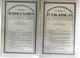 Suomen Vakuutusyhdistyksen julkaisuja 1920 nr 4 ja Försäkringsföreningens i Finland Meddelanden 1920 nr 3