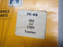 International Harvester TC-88 - 504 and 2504 Tractors parts catalog -traktori, varaosaluettelo