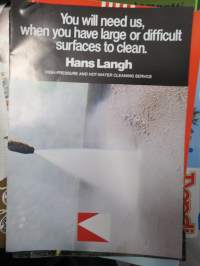 Hans Langh high-pressureand hot water cleaning service -esite 1980-luvulta