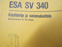 Tume ESA SV 340 äes -käyttöohjekirja ja varaosaluettelo