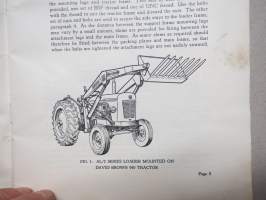 David Brown agricultural loader operating instructions and parts catalogue -käyttöohjekirja, traktorikuormaaja