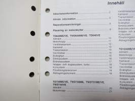 Volvo Penta TD 630, 640, 730, 740, 1030 sarjojen &quot;Tekniska Data&quot; Verkstadshandbok -korjaamokirjasarjan osa, teknistä tietoa