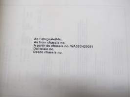 Komatsu WA380-5H Wheel Loader serial number WA380H20051 and up Parts Book -varaosaluettelo