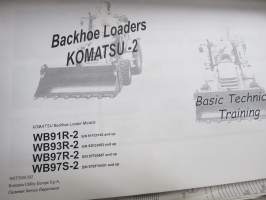 Komatsu WB91R-2 / 93R-2 / WB97R-2 / WB97S-2 Backhoe Loaders Basic Technical training -teknistä tietoa ja ohjeita, suomi ja englanti