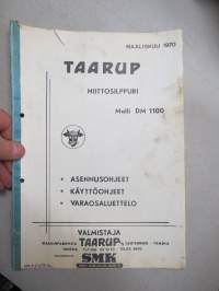 Taarup DM 1100 -asennusohjeet, käyttöohjeet, varaosaluettelo