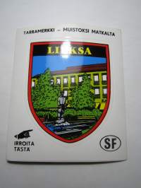 Lieksa -tarra, matkamuistotarra 1970-luvulta