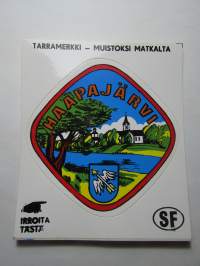 Haapajärvi -tarra, matkamuistotarra 1970-luvulta
