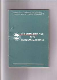 Suomen Hitsausteknillinen Yhdistys r.y. - Jäsenmatrikkeli 1978