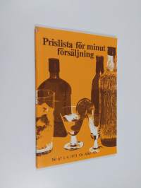 Prislista för minut försäljning nr 67 1.4.1973