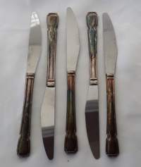 Veitsi  Sheffield England Silver Plated  5 kpl