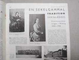 Helsingfors Journalen 1936 nr 2, Brita Fazer i pärmbild med häste, Skatter i dagen, Agot Cannelin-Catani, Bad Grankulla, Svarta rosor i Bio Rex etc.