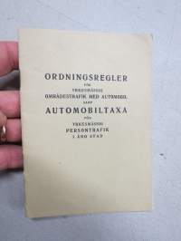 Järjestyssäännöt ammattimaiselle alue-autoliikenteelle ynnä autotaksa ammattimaiselle henkilöliikenteelle Turun kaupungissa - Ordningsregel och automobiltaxa i Åbo