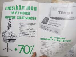 Nauti valiojäätelöstä esite + Valiomyyjä 1968-9 3 kpl lehtiä + Valiolainen -lehti