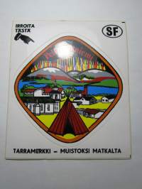 Pelkosenniemi -tarra, matkamuistotarra 1970-luvulta